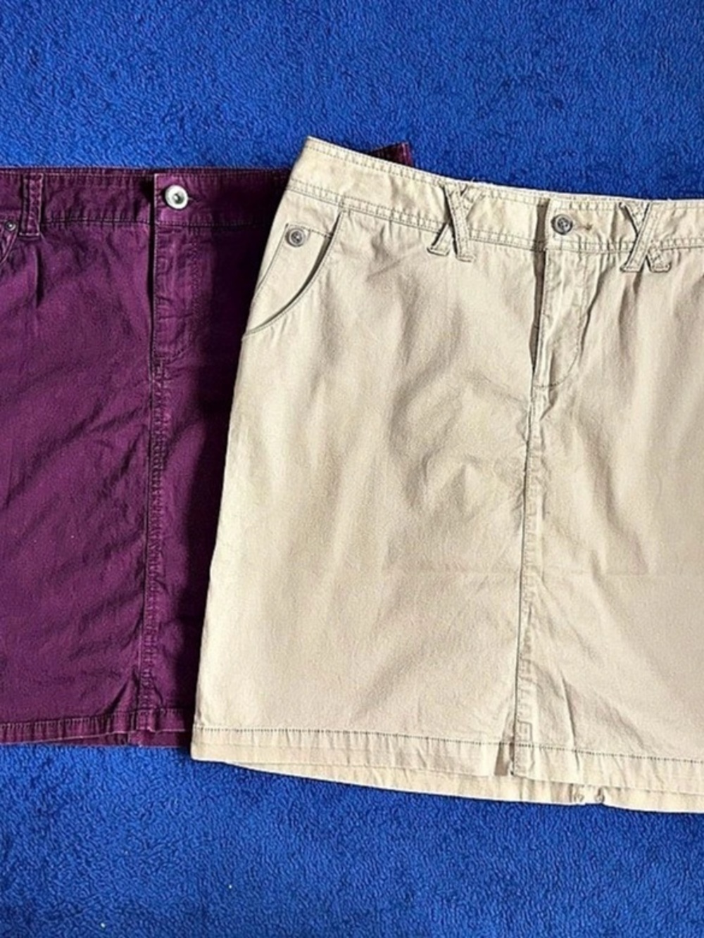 Womens Set of 2 Mini Skirts Sonoma Burgundy Khaki Modern Fit Size 16